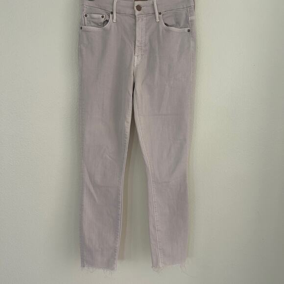 Mother Jeans Looker Dagger SZ26 Fray Ankle High Waisted Light Purple/Pink - Picture 1 of 11